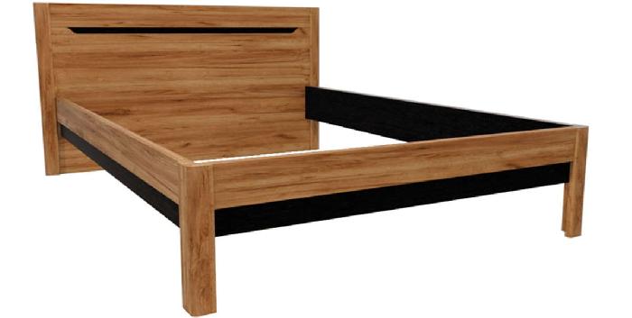 Кровать двуспальная Афина А3в (СМ 140х200) без основания ( 140х200 , ЛДСП/МДФ , дуб крафт-венге , без подъемного мех. , без ящиков , без матраса (Заречье) )