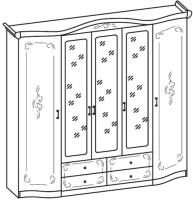 Фото  шкаф сильвия (230) пятидверный производитель Ставрополь Мебель