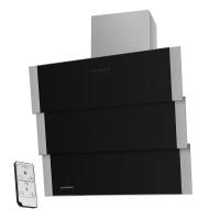 Вытяжка наклонная Cascada 90 (900х415хh1100(1400)) (Материал Металл/Стекло , Цвет Металлик/Черный) в Новороссийске от производителя 