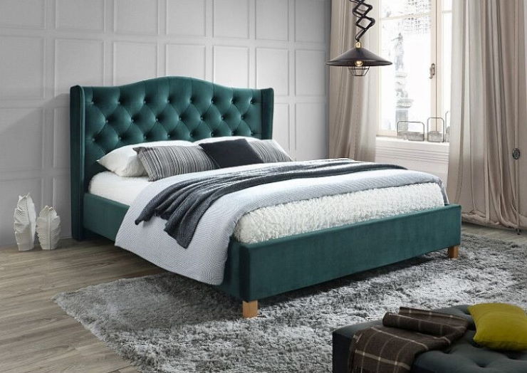 Фото Кровать двуспальная Signal Aspen velvet (СМ 160х200) c ортопедическим основанием от производителя Signal в Новороссийске по цене 71&nbsp;600 ₽