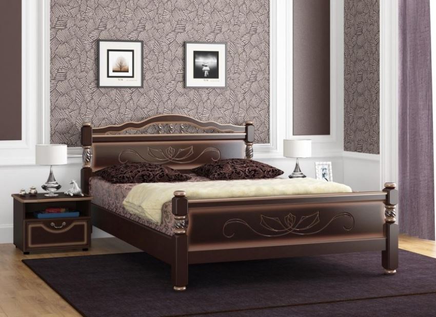 Фото Кровать двуспальная Карина-5 (СМ 140х200) без основания с универсальными царгами от производителя Браво-мебель в Новороссийске по цене 17 530 ₽