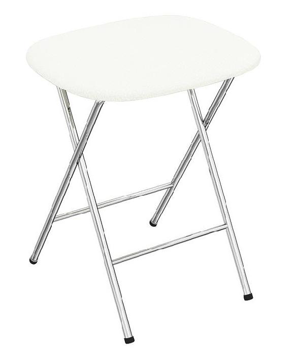 Табурет Экстра складной ( Обивка стула:кожзам , хром, белый 124 (ТриЯ) ) Табурет Экстра складной ( Обивка стула:кожзам , хром, белый 124 (ТриЯ) )