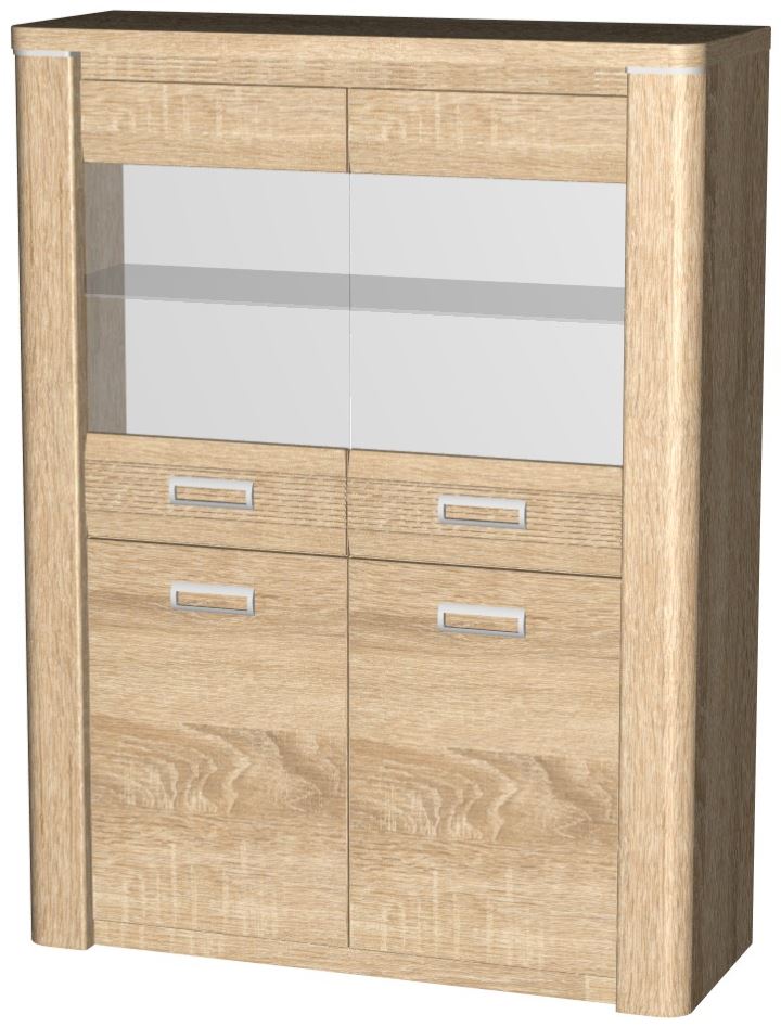 Фото Пенал со стеклом низкий Магнолия ГМ-05 от производителя СБК в Новороссийске по цене 25&nbsp;330 ₽