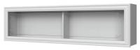 Полка навесная Грация (1 дв. стекло) (белый, белый  (Браво-мебель) ) в Новороссийске от производителя 