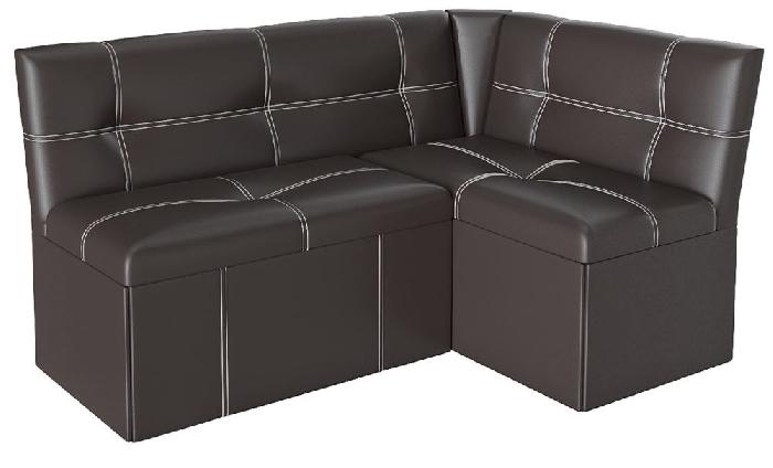 Кухонный уголок Квадро Тип 3 исп.2 (Г) (каркас скрытый, кожзам шоколад (Бон-мебель) )