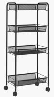 Этажерка на колесиках черный