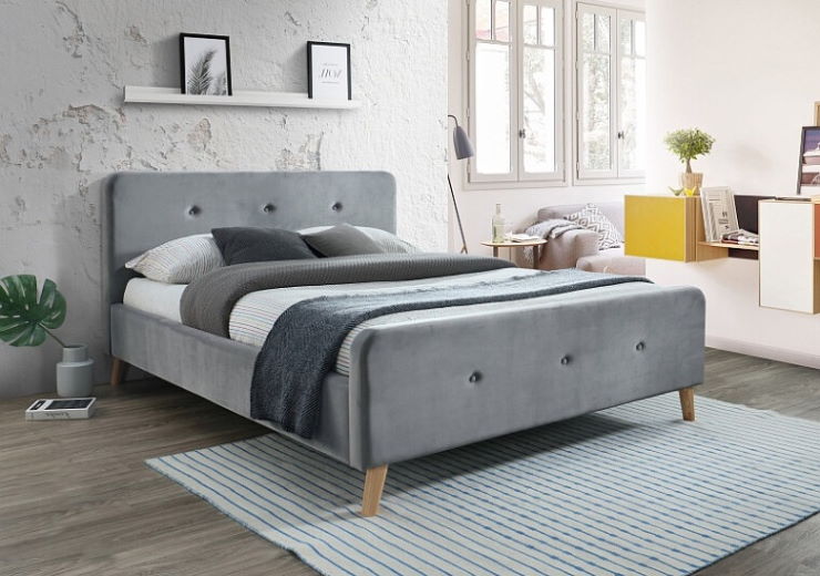 Фото Кровать двуспальная Signal Malmo Velvet (СМ 160х200) c ортопедическим основанием от производителя Signal в Новороссийске по цене 66&nbsp;980 ₽