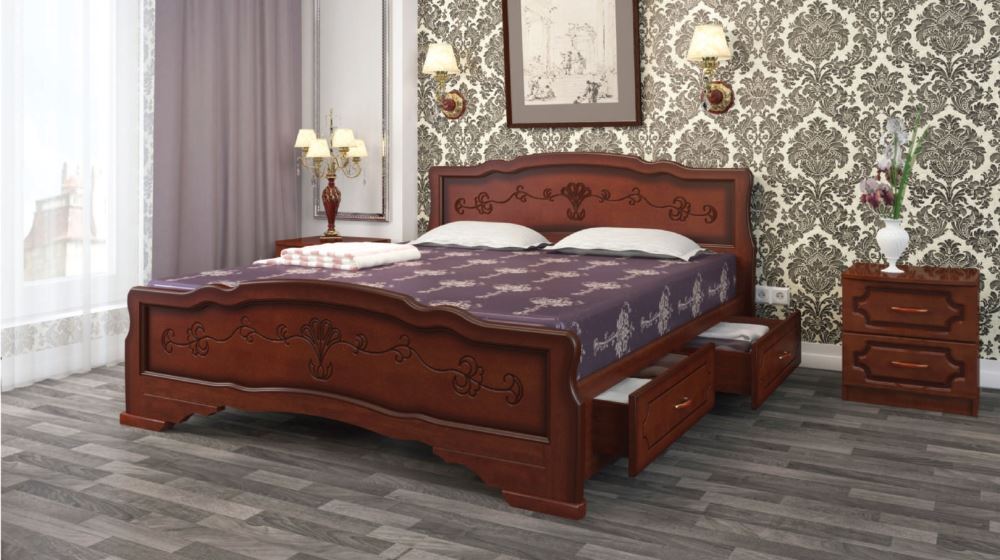 Фото Кровать односпальная Карина-6 (СМ 90х200) с выдвижными ящиками, без основания с универсальными царга от производителя Браво-мебель в Новороссийске по цене 26&nbsp;220 ₽