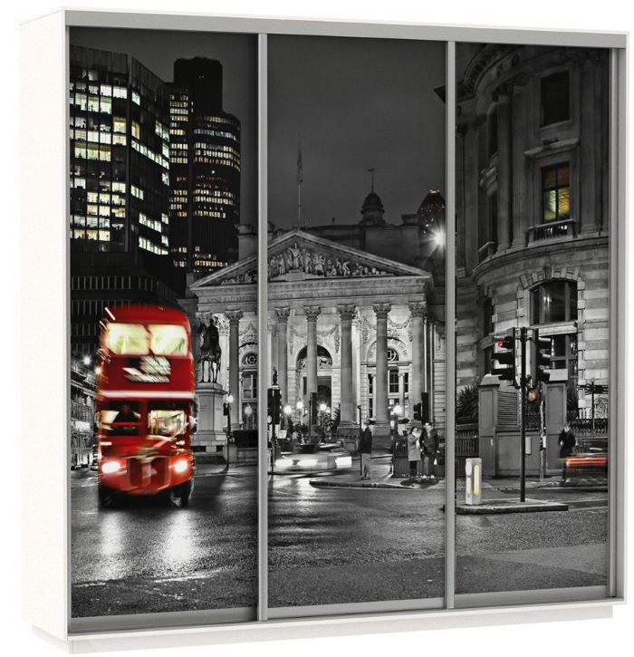 Фото Шкаф-купе Экспресс Трио Фото (2,4х0,6х2,2 - 3 двери) от производителя Мебельная компания Е1 в Новороссийске по цене 58&nbsp;640 ₽