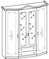 Фото raspashnoy-shkaf шкаф сильвия (190) четырехдверный производитель Ставрополь Мебель