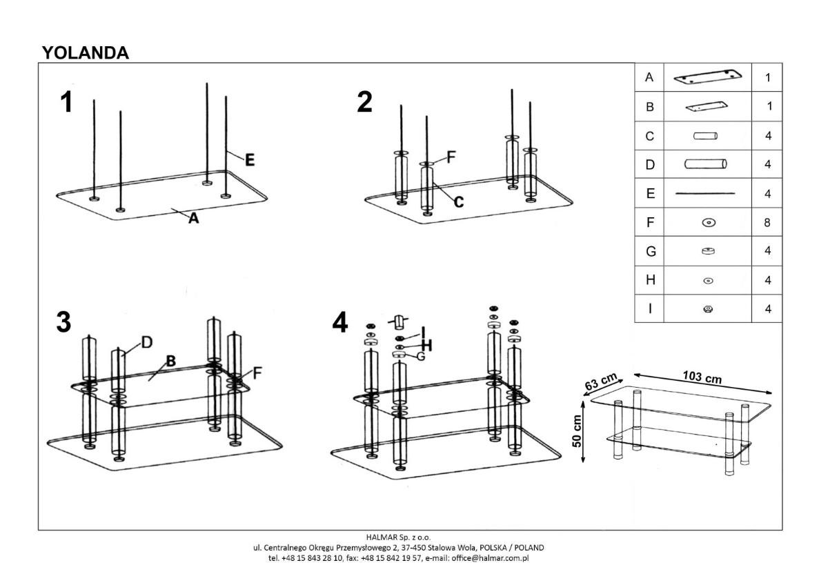 Фото Стол журнальный Halmar Yolanda от производителя Halmar  в Новороссийске по цене 9&nbsp;170 ₽