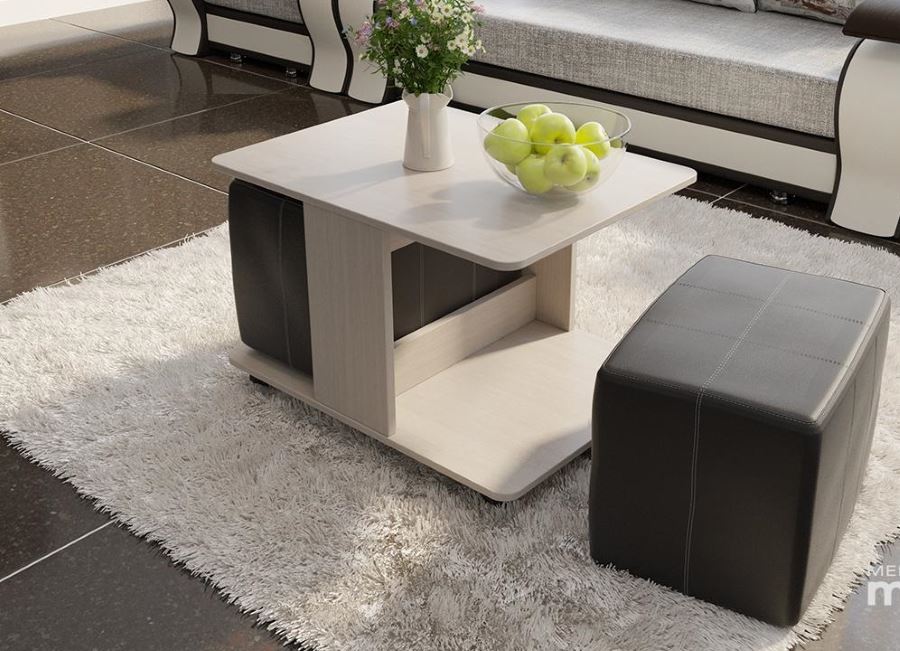 Фото Стол журнальный Капри с пуфиками от производителя ТриЯ в Новороссийске по цене 9&nbsp;160 ₽