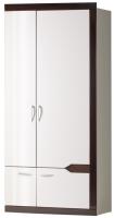 Шкаф Ронда 318 (100) двухдверный (белый, белый глянец-венге,(Яна)) в Новороссийске от производителя 