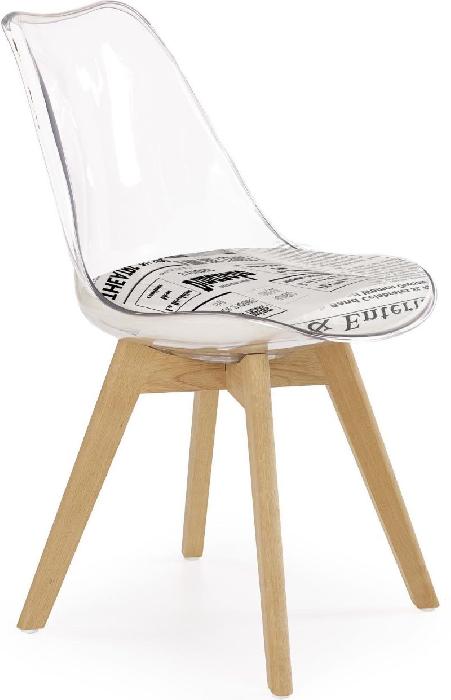 Стул Halmar K246 ( Обивка стула:поликарбонат/экокожа, бук, бесцветный-черно-белый (Halmar ) ) Стул Halmar K246 ( Обивка стула:поликарбонат/экокожа, бук, бесцветный-черно-белый (Halmar ) )