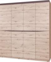 Шкаф Тиана ШР-4 (200) без зеркал четырехдверный (дуб бонифаций, дуб бонифаций-вольфрам,(Браво-мебель)) в Новороссийске от производителя 