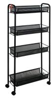 Этажерка на колесиках черный