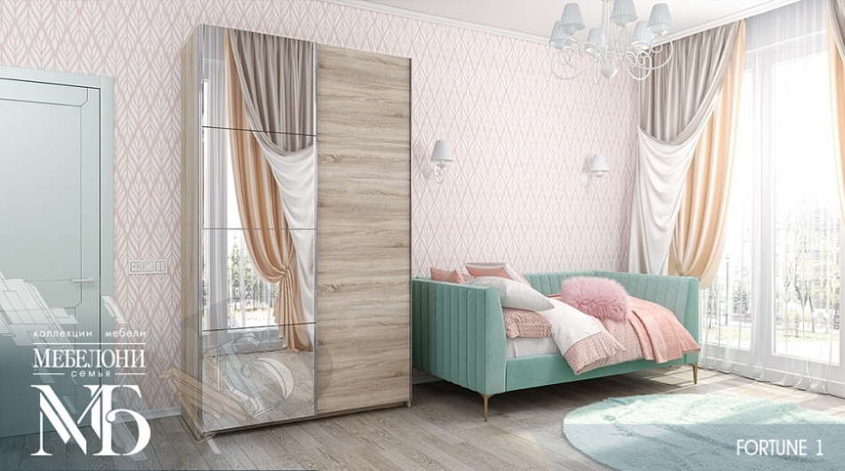 Фото Шкаф-купе Fortune-1 (1,8 - 2 двери) (400/600/800) от производителя Мебелони в Новороссийске по цене 59&nbsp;490 ₽