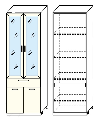 Фото Кухня Диана-4 (ЛДСП) шкаф 800 (ШП-2) от производителя Фант-мебель в Новороссийске по цене 11 530 ₽