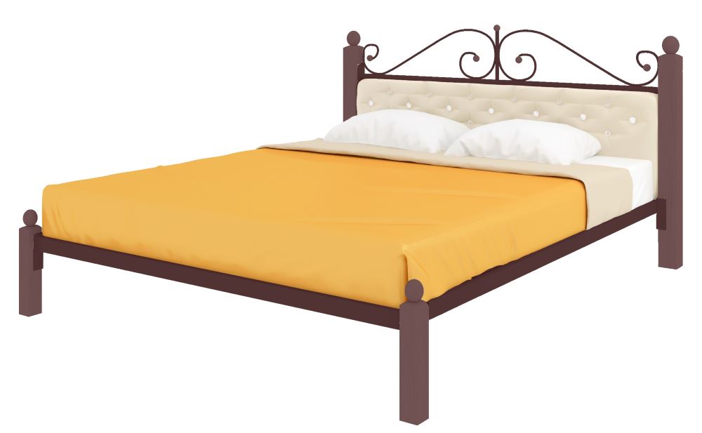 Фото Кровать двуспальная Диана Lux мягкая (СМ 160х190) трубка металл от производителя Милсон в Новороссийске по цене 23 340 ₽