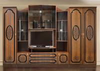 Стенка Эдвард-7 вар.№4 ЛМДФ (орех донской, орех донской,(Диал)) в Новороссийске от производителя 