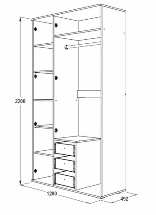 Фото Шкаф Ольга-14 (120) трехдверный  от производителя Фант-мебель в Новороссийске по цене 23 110 ₽