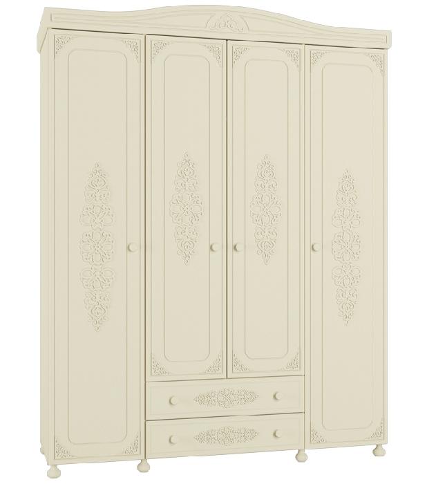 Шкаф Ассоль плюс АС-28 (173) четырехдверный (ваниль, ваниль,(Компасс))