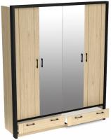 Фото raspashnoy-shkaf шкаф бостон (180) четырехдверный (2 зеркала) производитель СБК