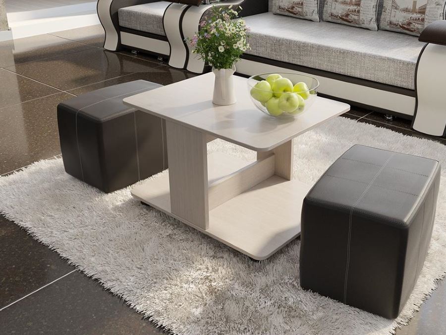 Фото Стол журнальный Капри с пуфиками от производителя ТриЯ в Новороссийске по цене 9&nbsp;160 ₽