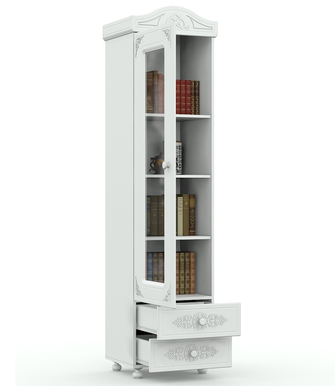 Фото Шкаф-пенал со стеклом Ассоль АС-1  от производителя Компасс в Новороссийске по цене 27 850 ₽