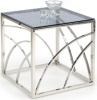 Стол журнальный Halmar Universe kwadrat (металл окрашенный, стекло-дымчатый,  серебристый (Halmar ) )